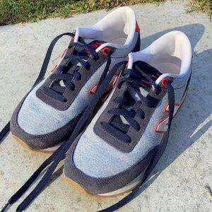 Red white and blue New Balance Shoes
